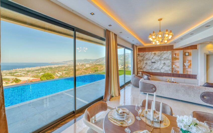 Alanya Kargıcak’ta Özel Havuzlu, Saunalı ve Deniz Manzaralı 4+1 Villa