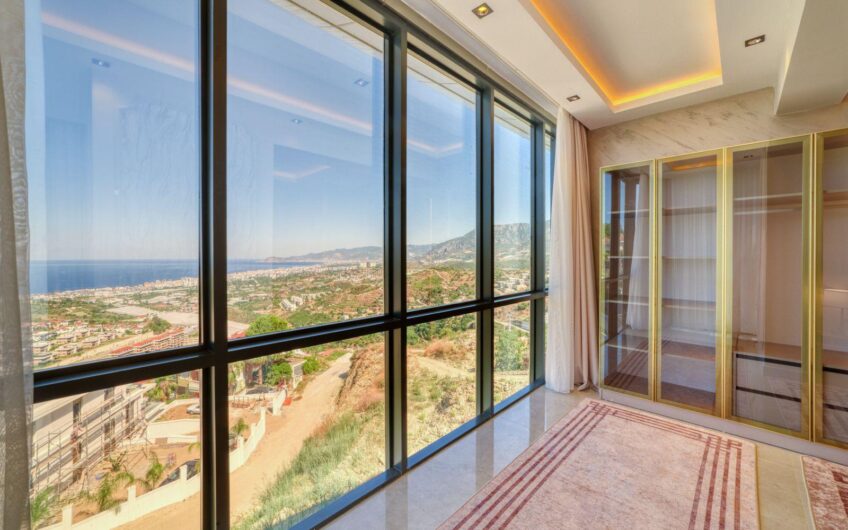 Alanya Kargıcak’ta Özel Havuzlu, Saunalı ve Deniz Manzaralı 4+1 Villa