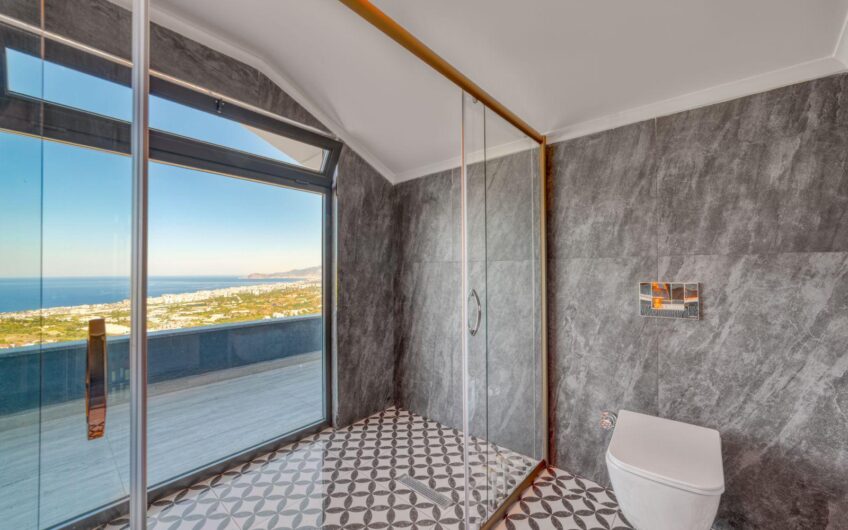 Alanya Kargıcak’ta Özel Havuzlu, Saunalı ve Deniz Manzaralı 4+1 Villa